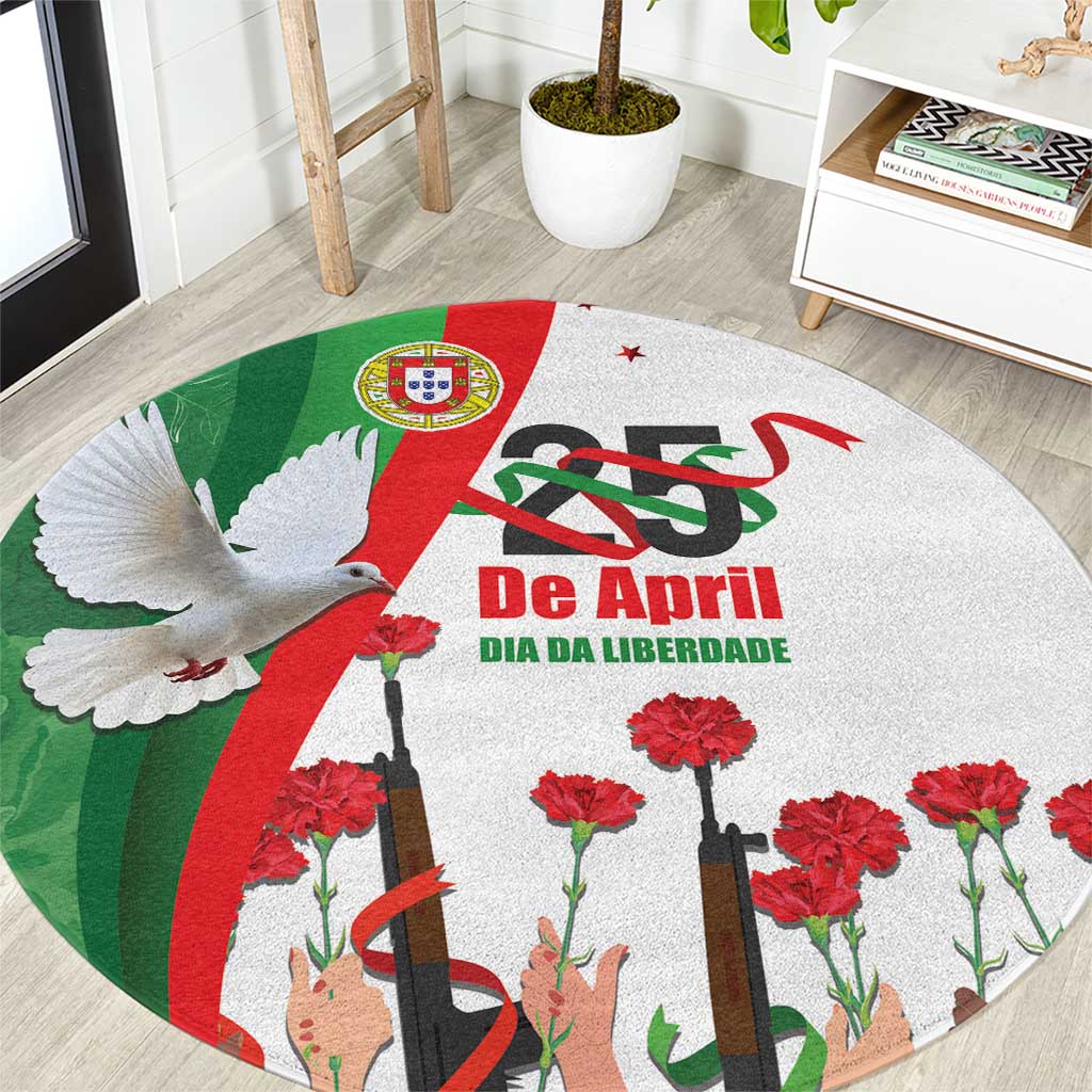 Portugal Carnation Revolution Round Carpet Dia Da Liberdade 25 De April