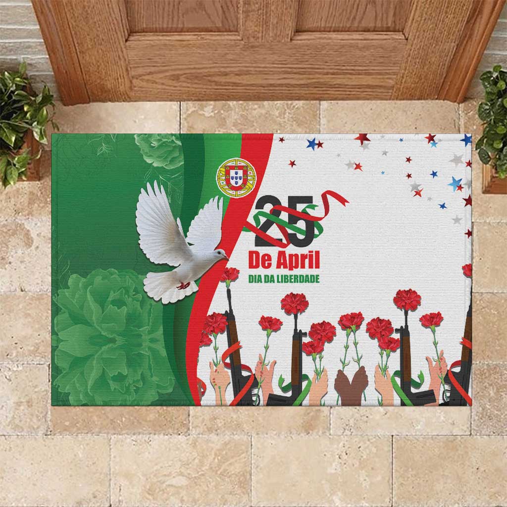 Portugal Carnation Revolution Rubber Doormat Dia Da Liberdade 25 De April
