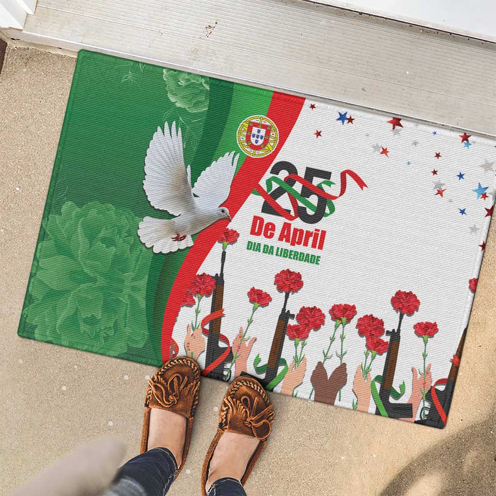 Portugal Carnation Revolution Rubber Doormat Dia Da Liberdade 25 De April