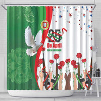 Portugal Carnation Revolution Shower Curtain Dia Da Liberdade 25 De April