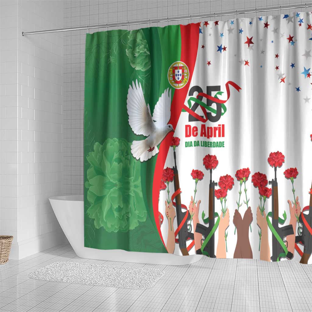 Portugal Carnation Revolution Shower Curtain Dia Da Liberdade 25 De April