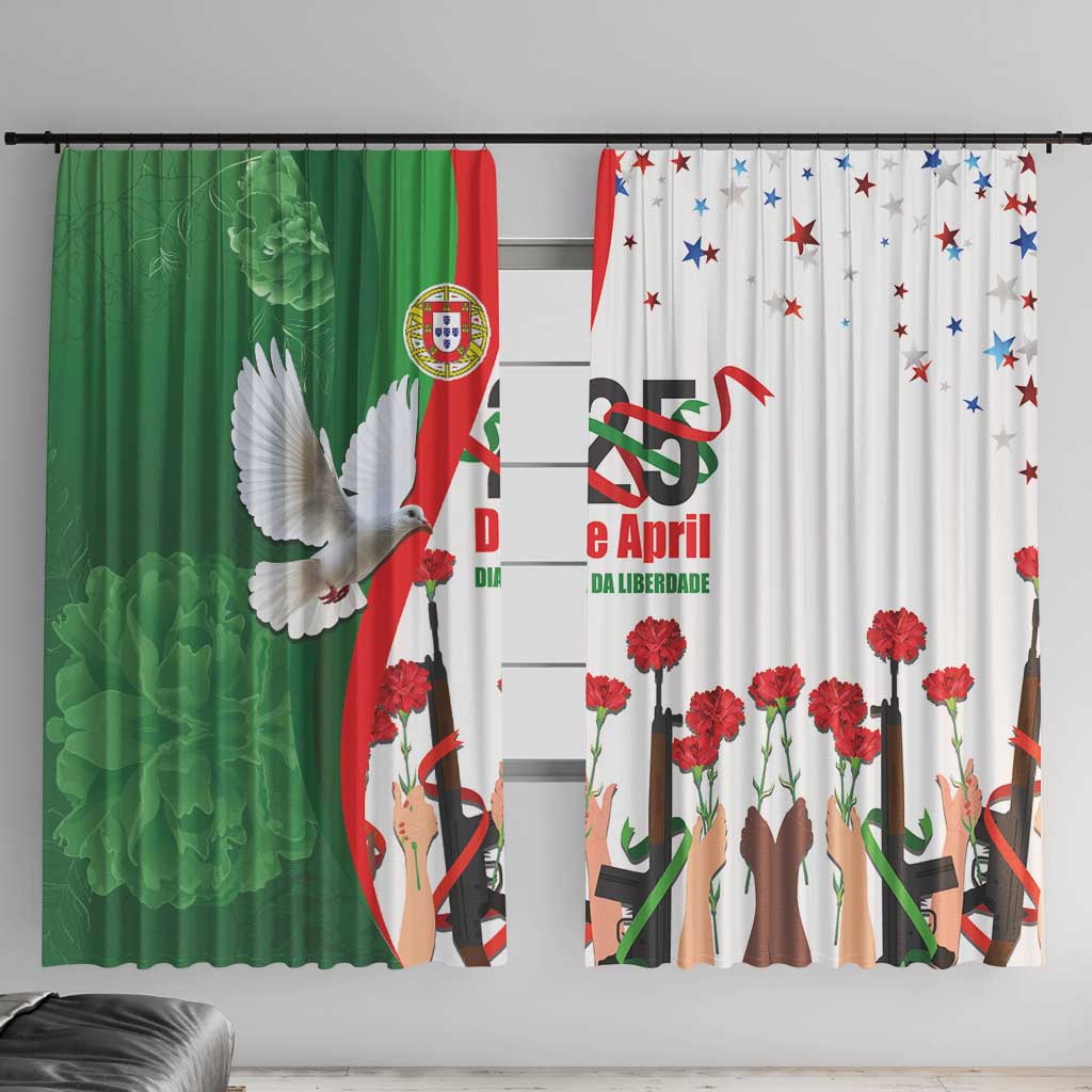Portugal Carnation Revolution Window Curtain Dia Da Liberdade 25 De April