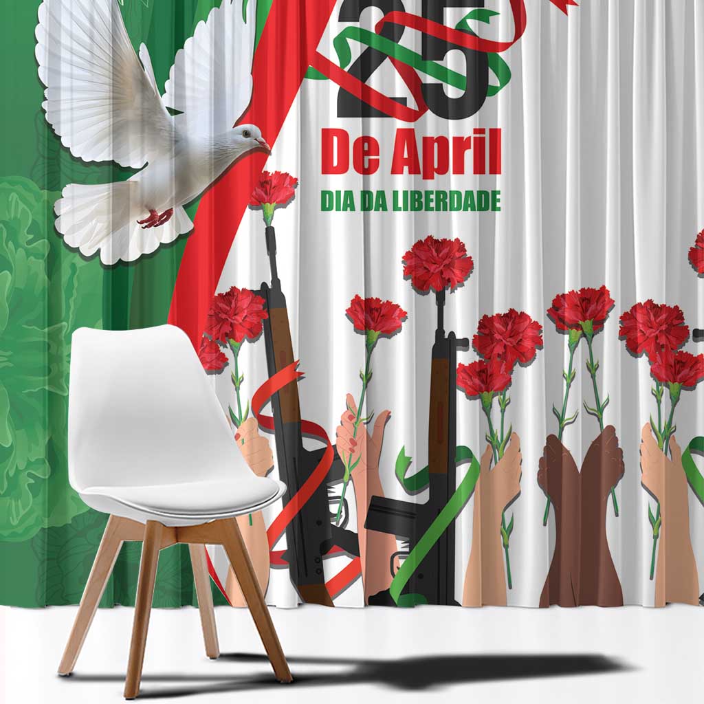 Portugal Carnation Revolution Window Curtain Dia Da Liberdade 25 De April