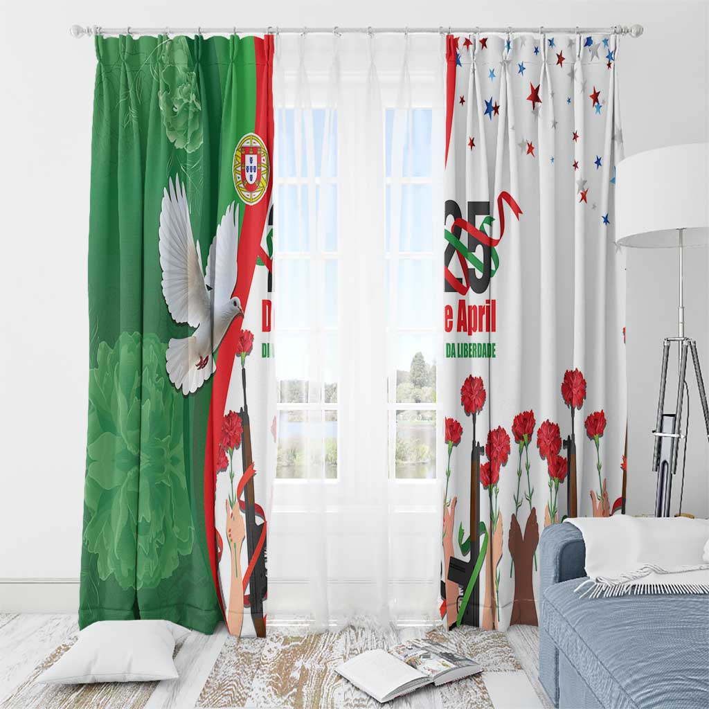Portugal Carnation Revolution Window Curtain Dia Da Liberdade 25 De April
