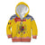 Personalized Vintage Romania Coat of Arms Kid Hoodie Golden Eagle with Romanian Peony
