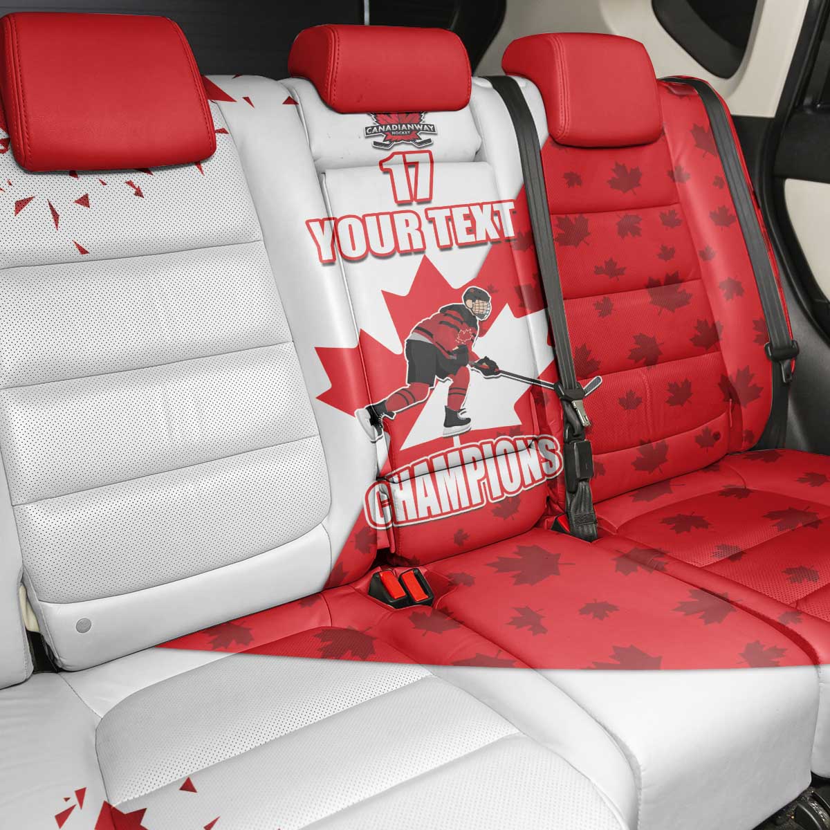 Custom Canada Ice Hockey Champions Forever Back Car Seat Cover Sporty Style