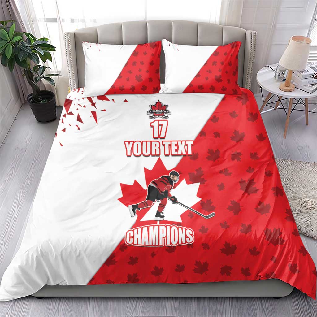 Custom Canada Ice Hockey Champions Forever Bedding Set Sporty Style