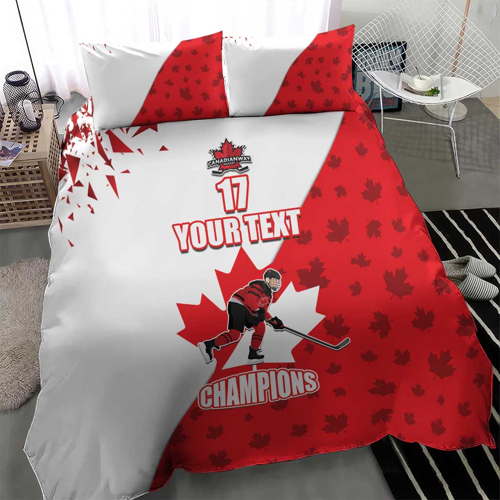 Custom Canada Ice Hockey Champions Forever Bedding Set Sporty Style