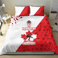 Custom Canada Ice Hockey Champions Forever Bedding Set Sporty Style