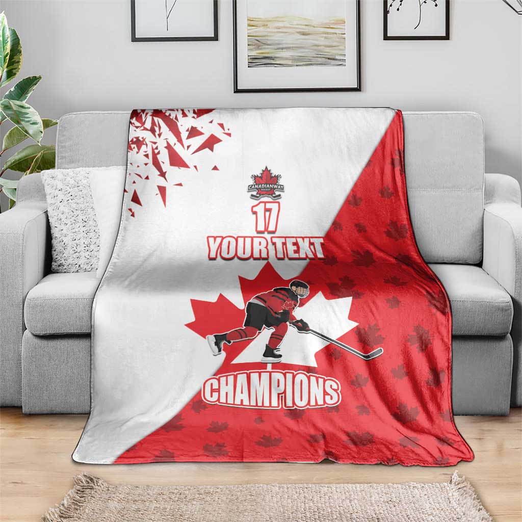 Custom Canada Ice Hockey Champions Forever Blanket Sporty Style