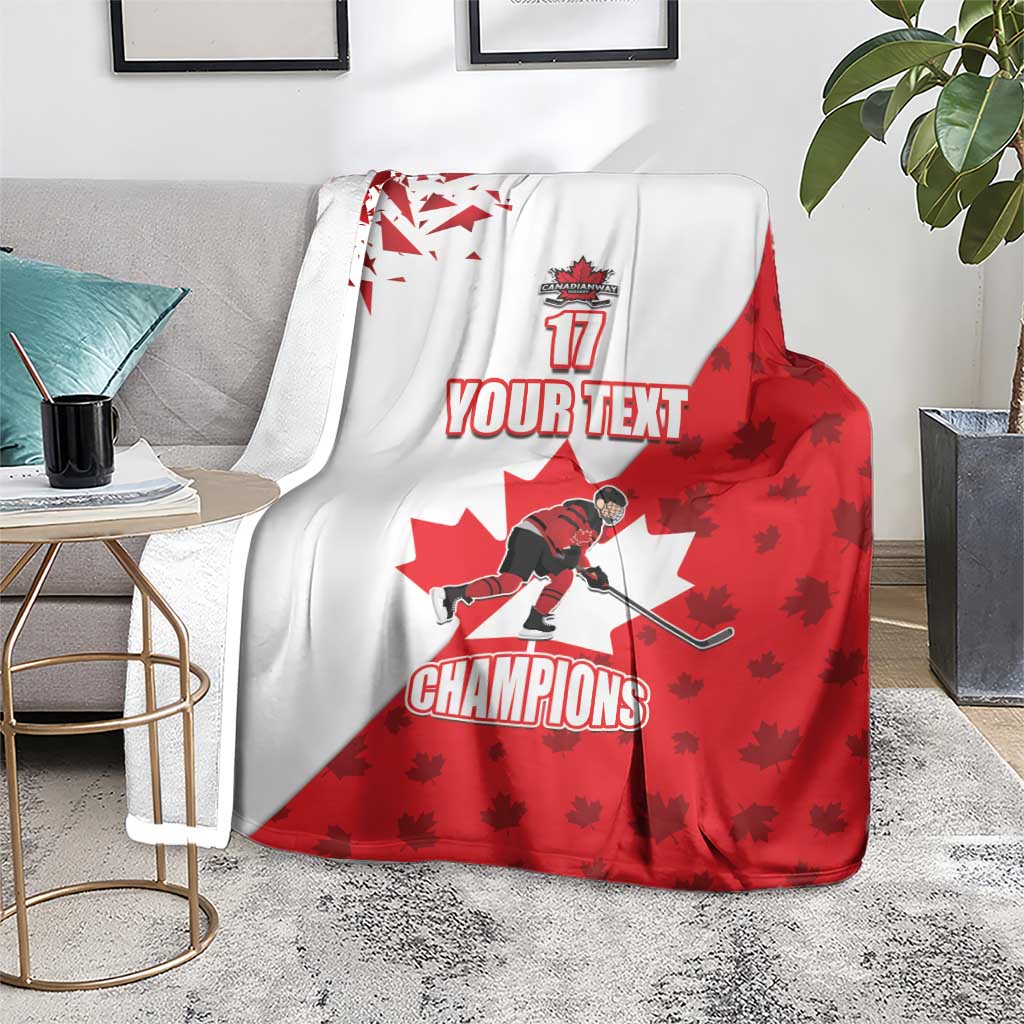 Custom Canada Ice Hockey Champions Forever Blanket Sporty Style