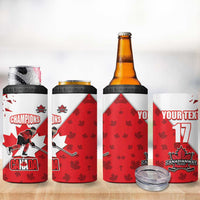 Custom Canada Ice Hockey Champions Forever 4 in 1 Can Cooler Tumbler Sporty Style