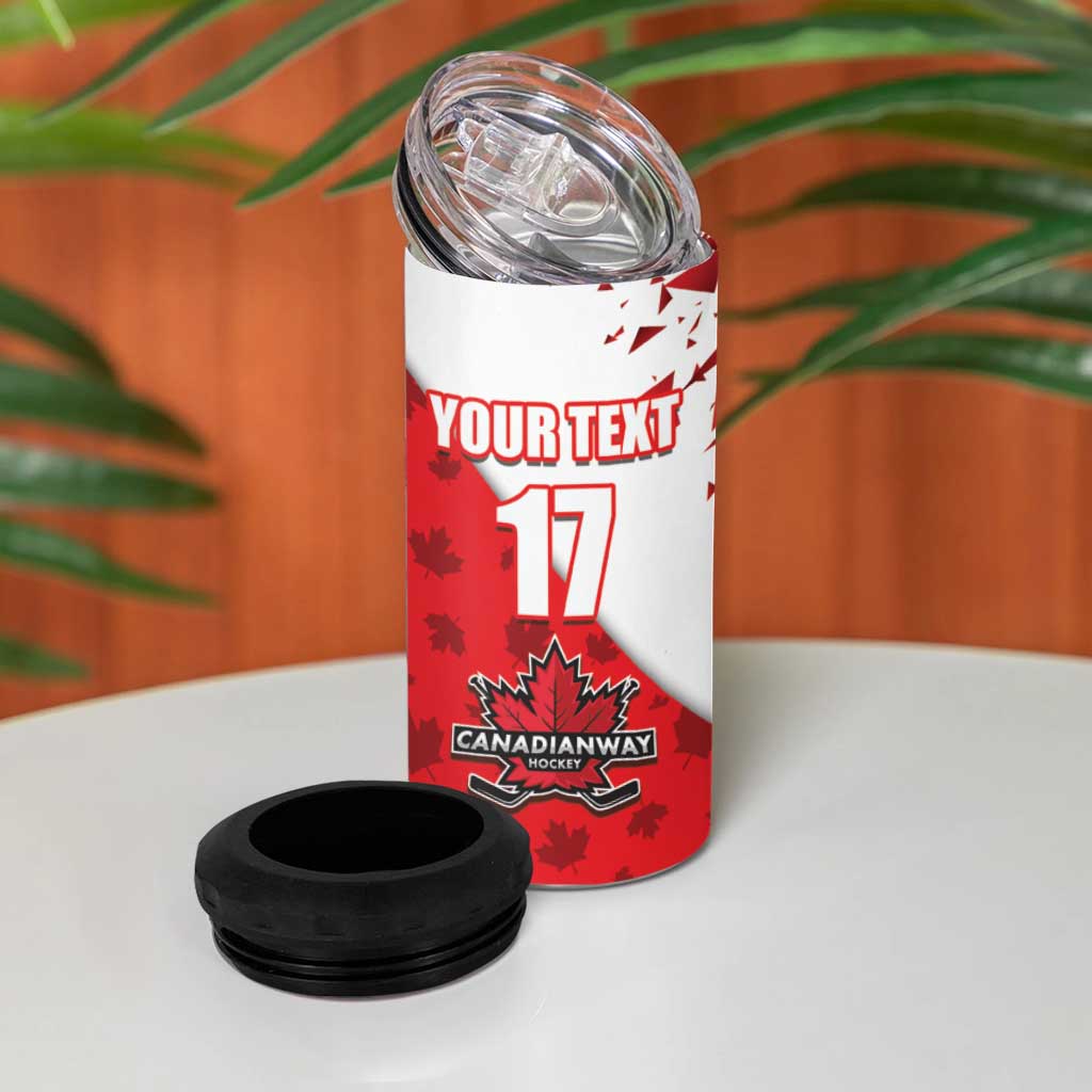 Custom Canada Ice Hockey Champions Forever 4 in 1 Can Cooler Tumbler Sporty Style