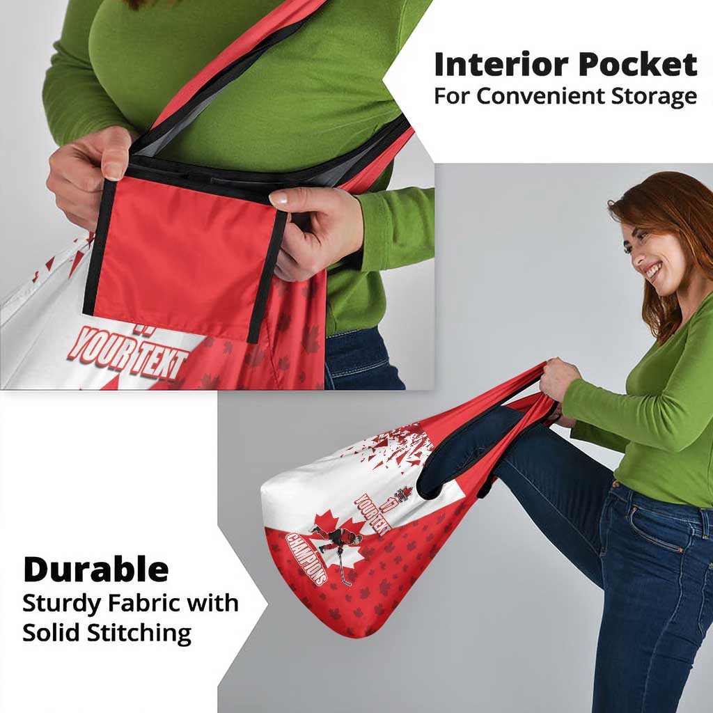 Custom Canada Ice Hockey Champions Forever Grocery Bag Sporty Style