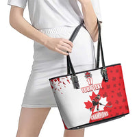 Custom Canada Ice Hockey Champions Forever Leather Tote Bag Sporty Style