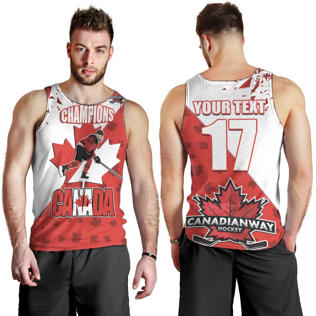 Custom Canada Ice Hockey Champions Forever Men Tank Top Sporty Style