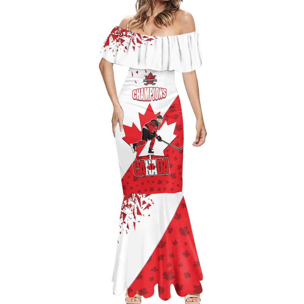 Custom Canada Ice Hockey Champions Forever Mermaid Dress Sporty Style