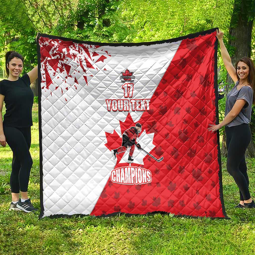 Custom Canada Ice Hockey Champions Forever Quilt Sporty Style