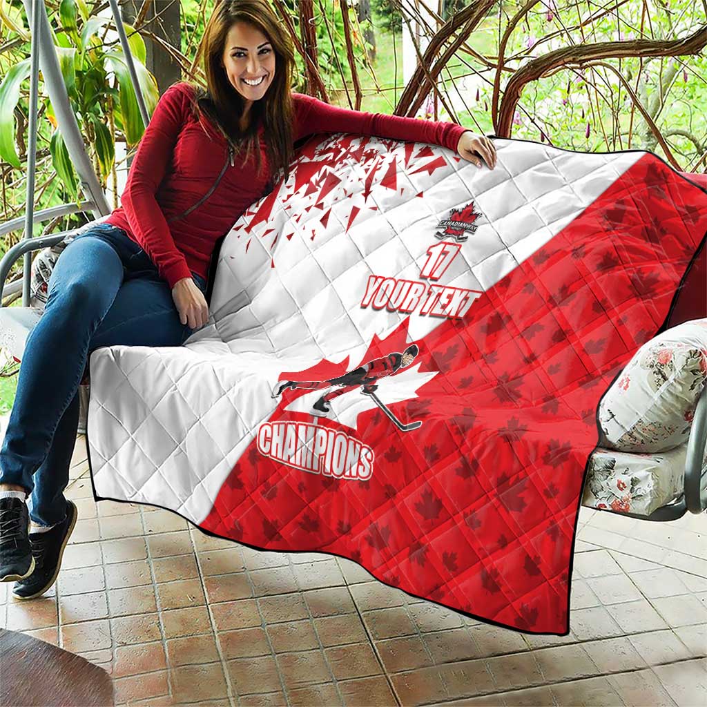Custom Canada Ice Hockey Champions Forever Quilt Sporty Style
