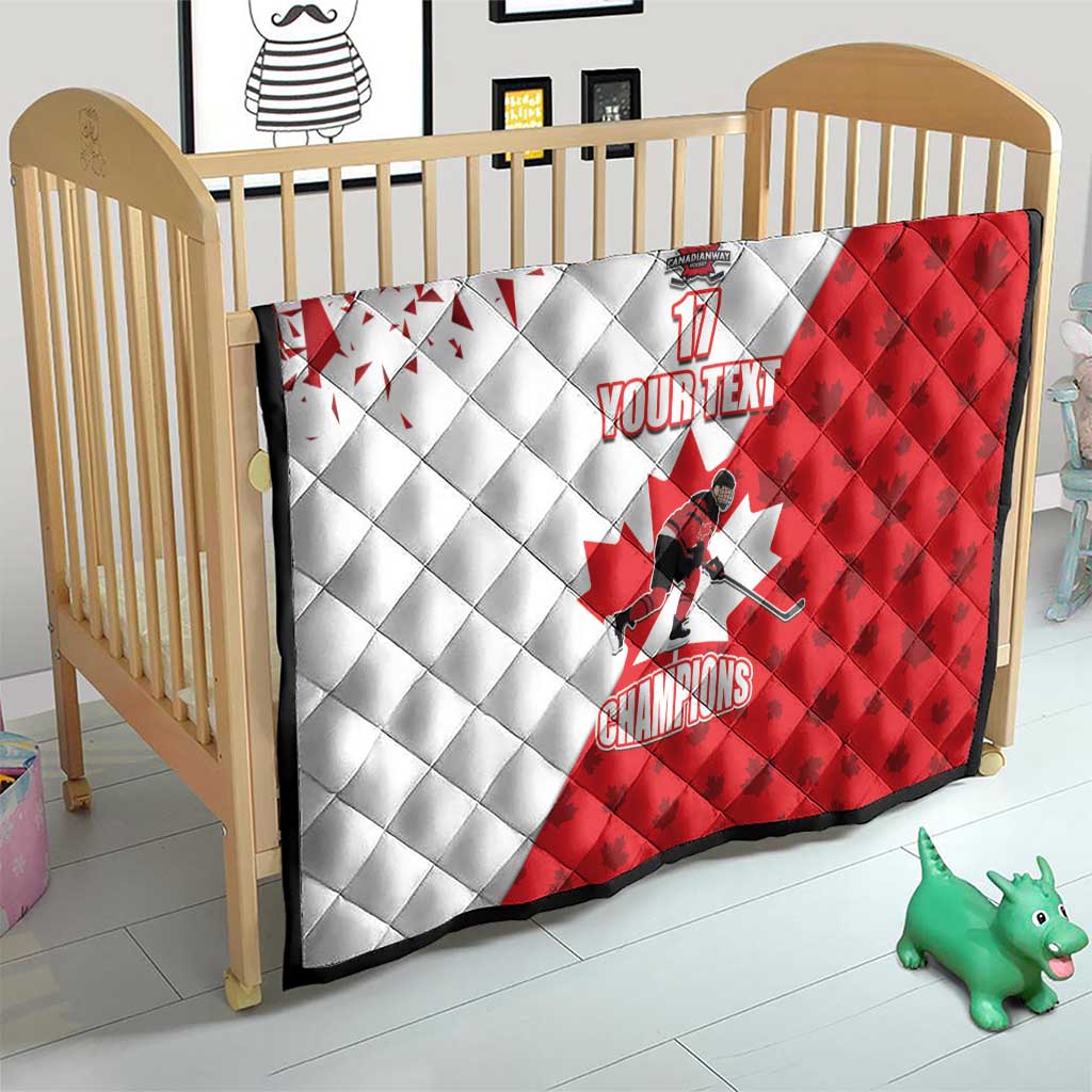 Custom Canada Ice Hockey Champions Forever Quilt Sporty Style