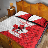 Custom Canada Ice Hockey Champions Forever Quilt Bed Set Sporty Style