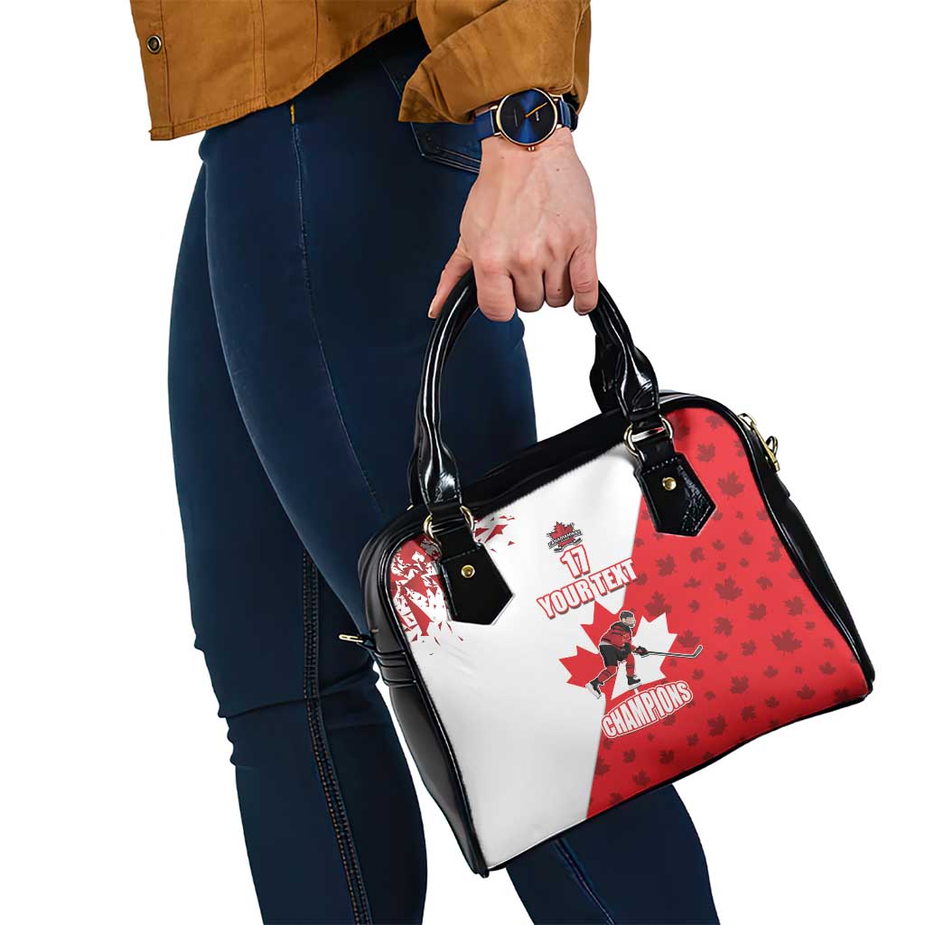 Custom Canada Ice Hockey Champions Forever Shoulder Handbag Sporty Style