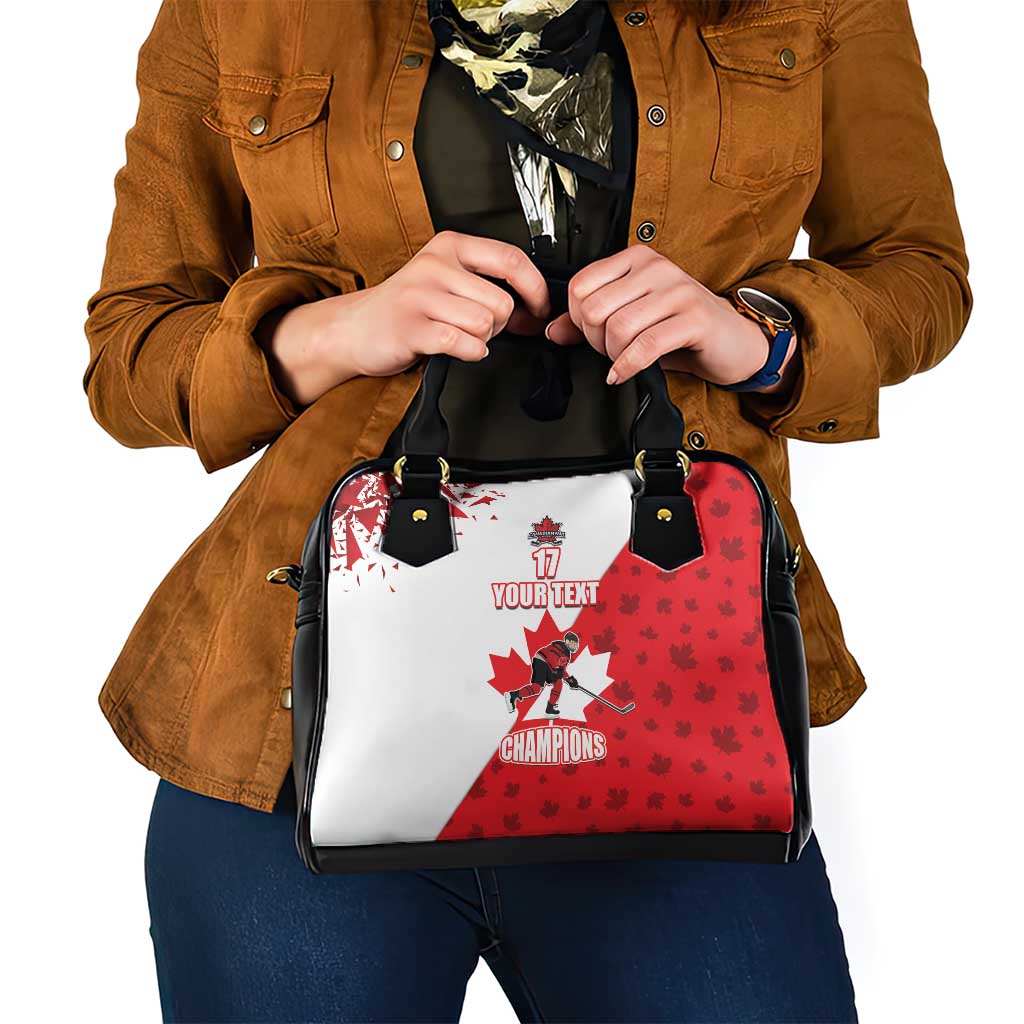 Custom Canada Ice Hockey Champions Forever Shoulder Handbag Sporty Style