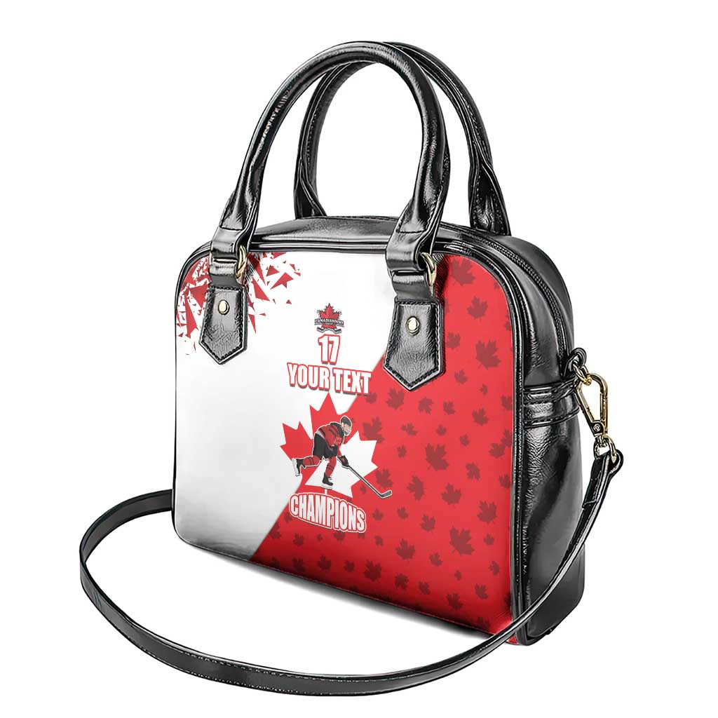 Custom Canada Ice Hockey Champions Forever Shoulder Handbag Sporty Style