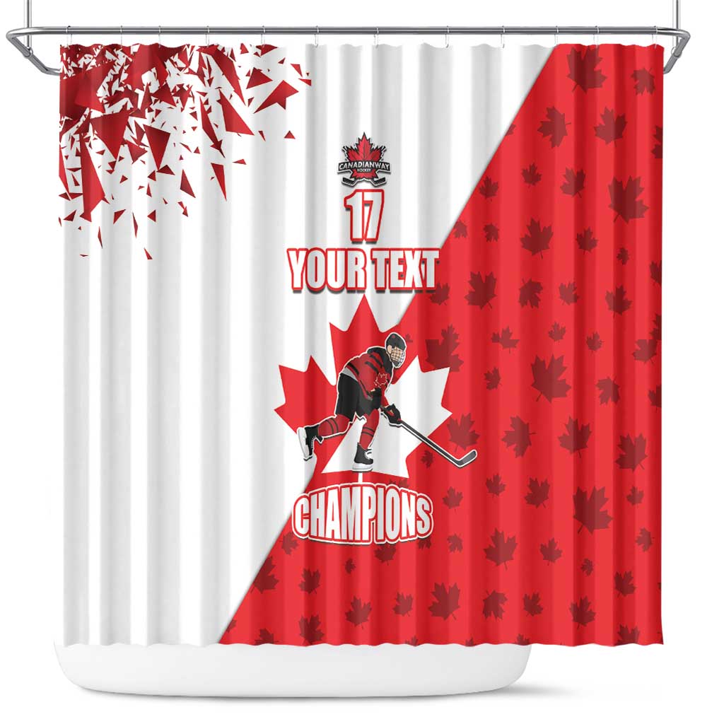 Custom Canada Ice Hockey Champions Forever Shower Curtain Sporty Style