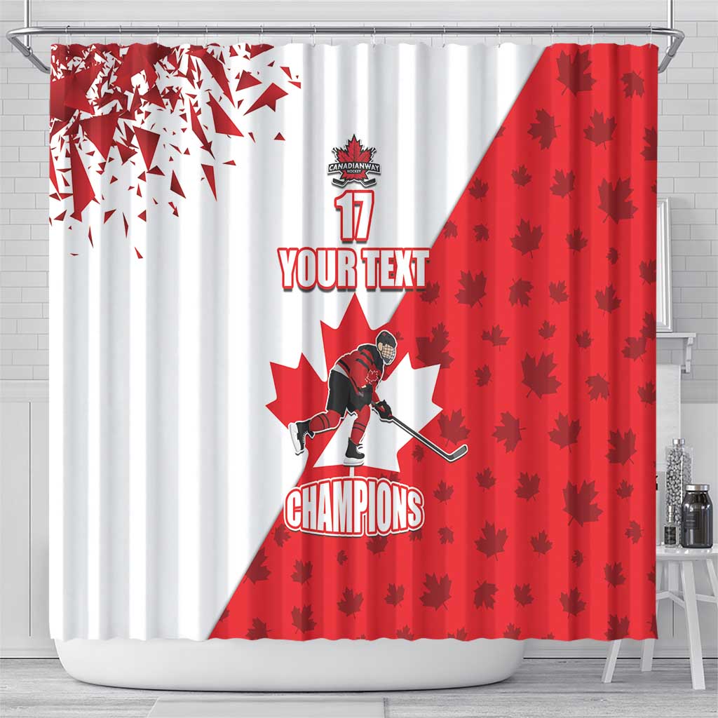 Custom Canada Ice Hockey Champions Forever Shower Curtain Sporty Style