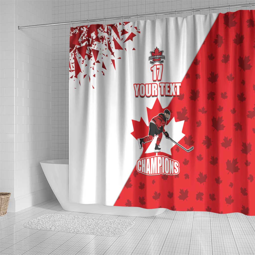 Custom Canada Ice Hockey Champions Forever Shower Curtain Sporty Style