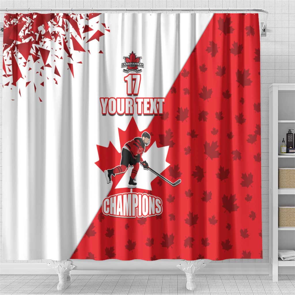 Custom Canada Ice Hockey Champions Forever Shower Curtain Sporty Style