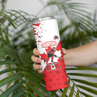 Custom Canada Ice Hockey Champions Forever Skinny Tumbler Sporty Style