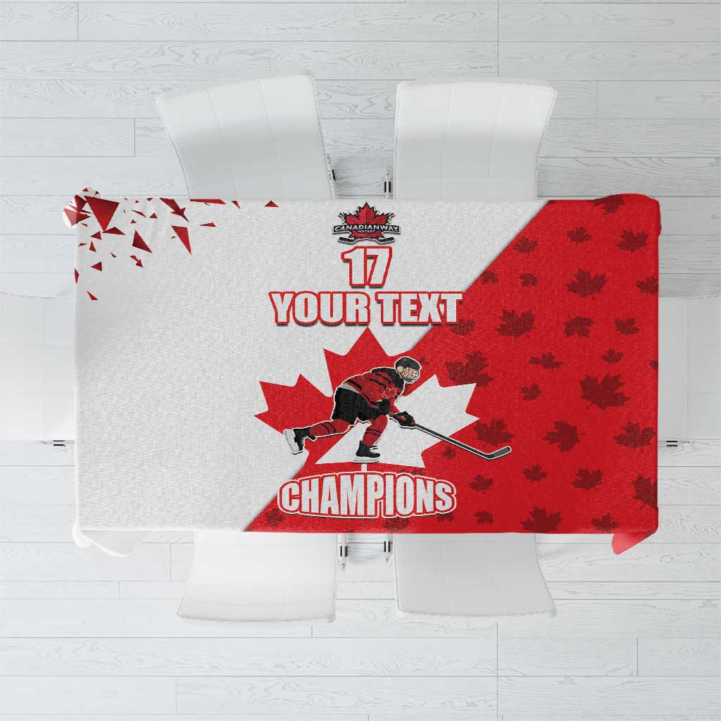 Custom Canada Ice Hockey Champions Forever Tablecloth Sporty Style