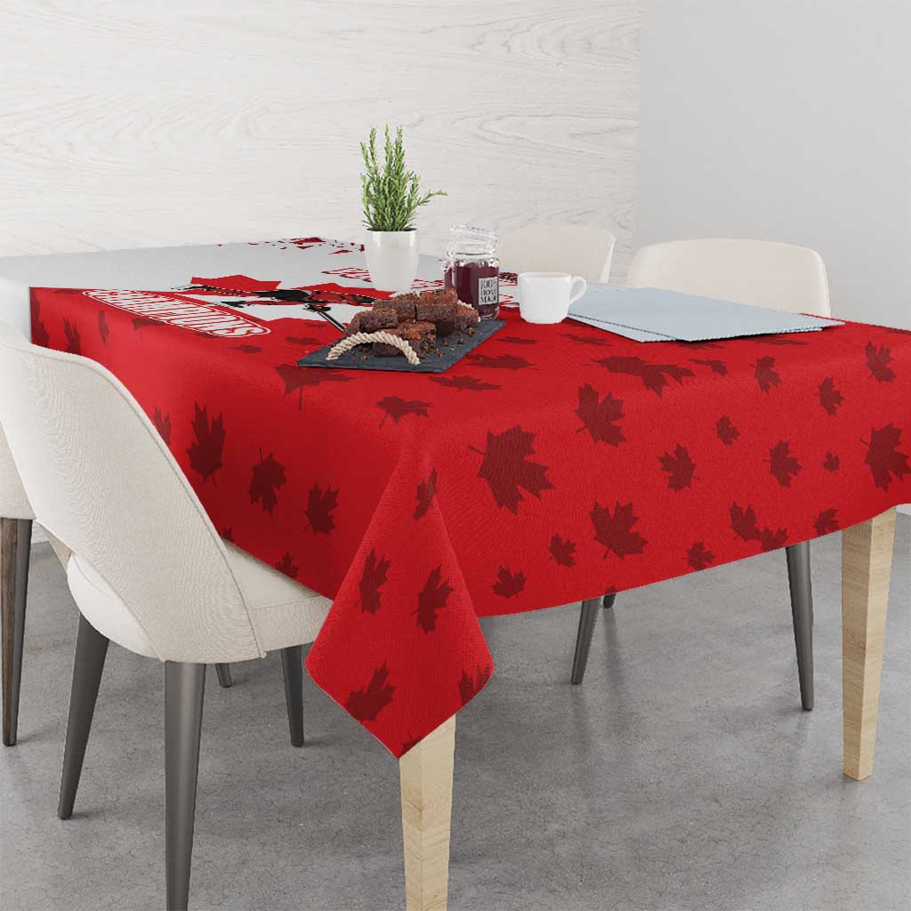 Custom Canada Ice Hockey Champions Forever Tablecloth Sporty Style