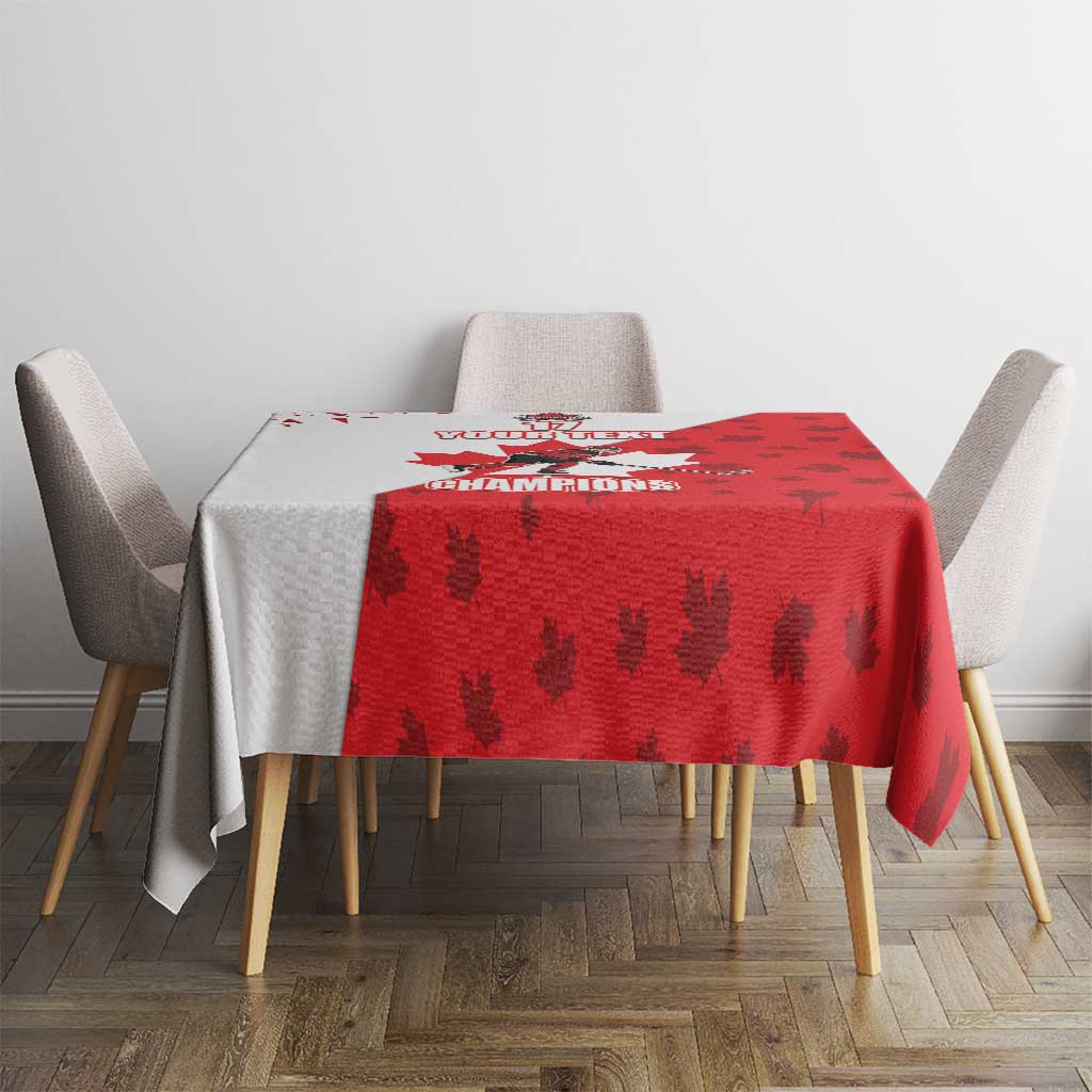 Custom Canada Ice Hockey Champions Forever Tablecloth Sporty Style
