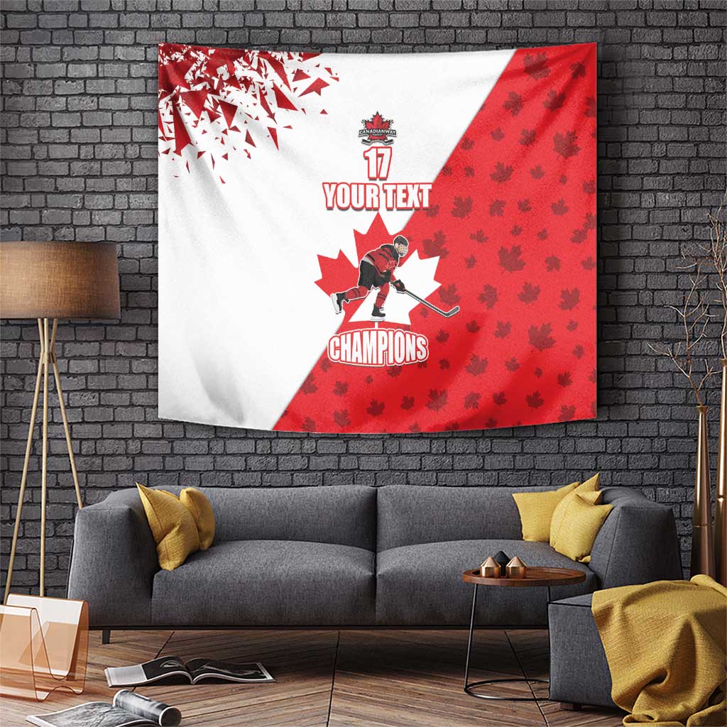 Custom Canada Ice Hockey Champions Forever Tapestry Sporty Style