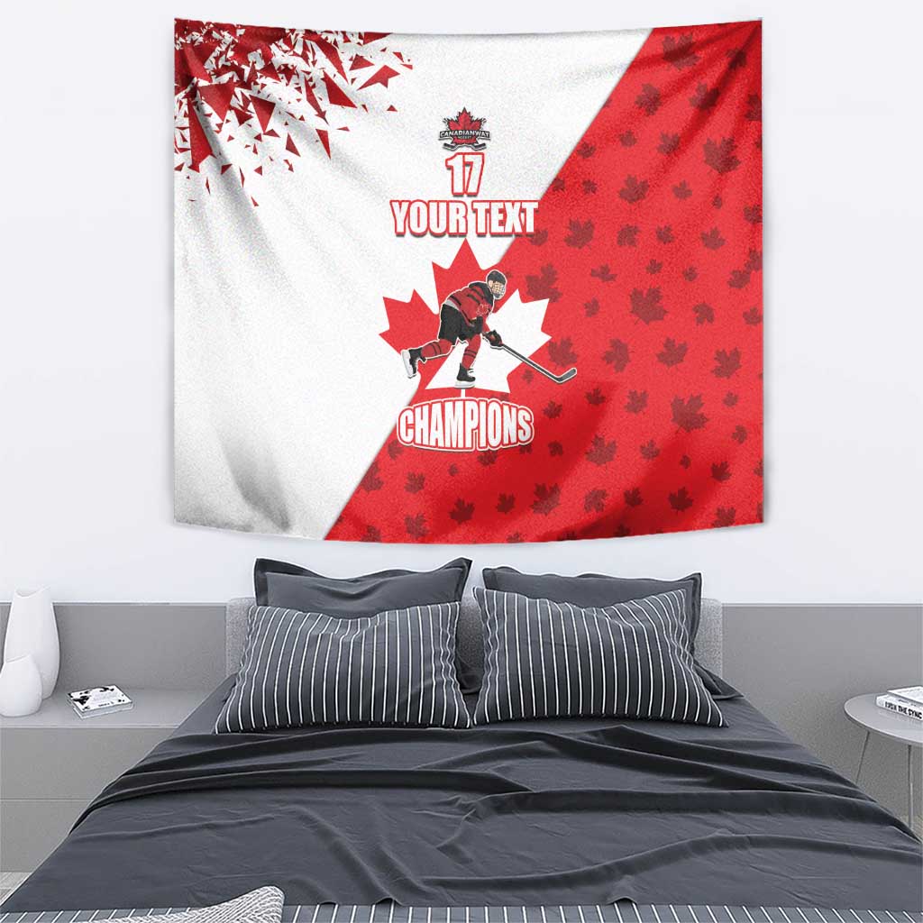 Custom Canada Ice Hockey Champions Forever Tapestry Sporty Style