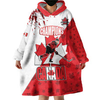 Custom Canada Ice Hockey Champions Forever Wearable Blanket Hoodie Sporty Style
