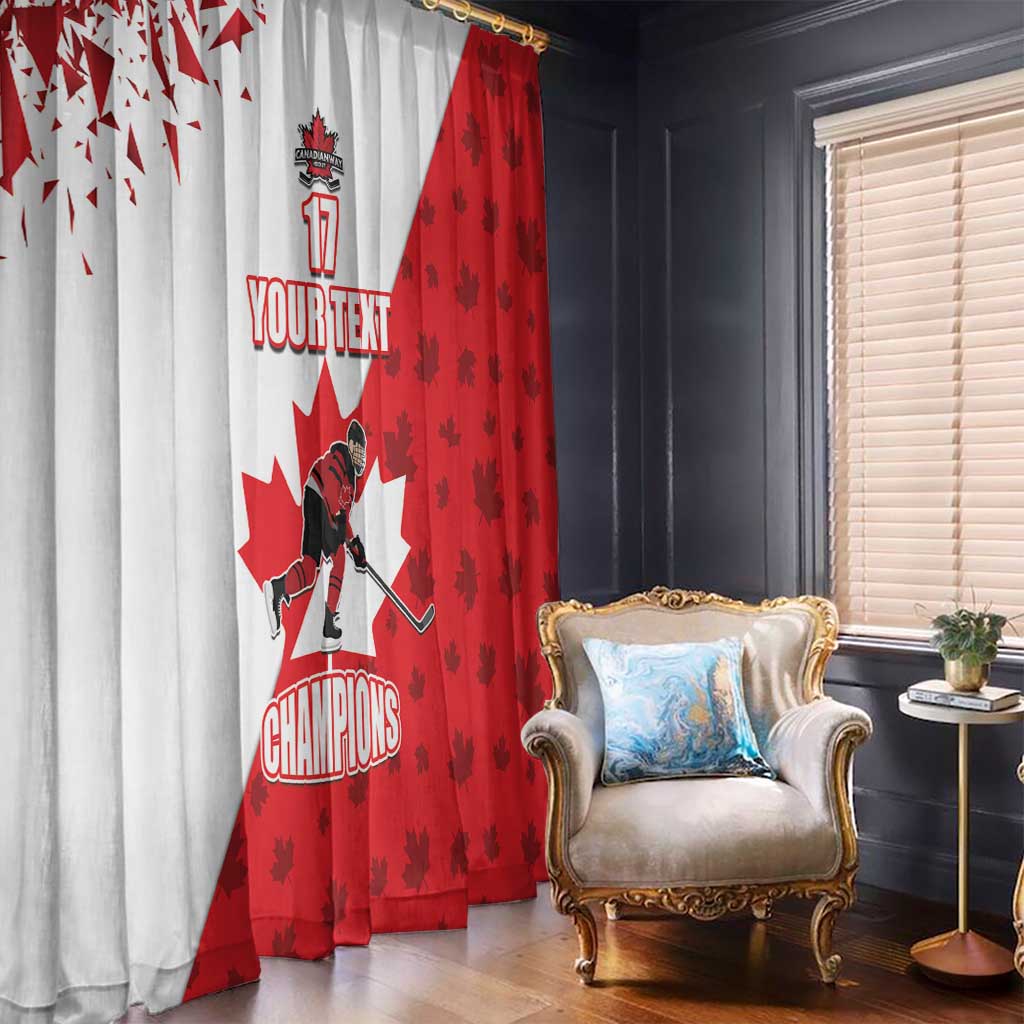Custom Canada Ice Hockey Champions Forever Window Curtain Sporty Style