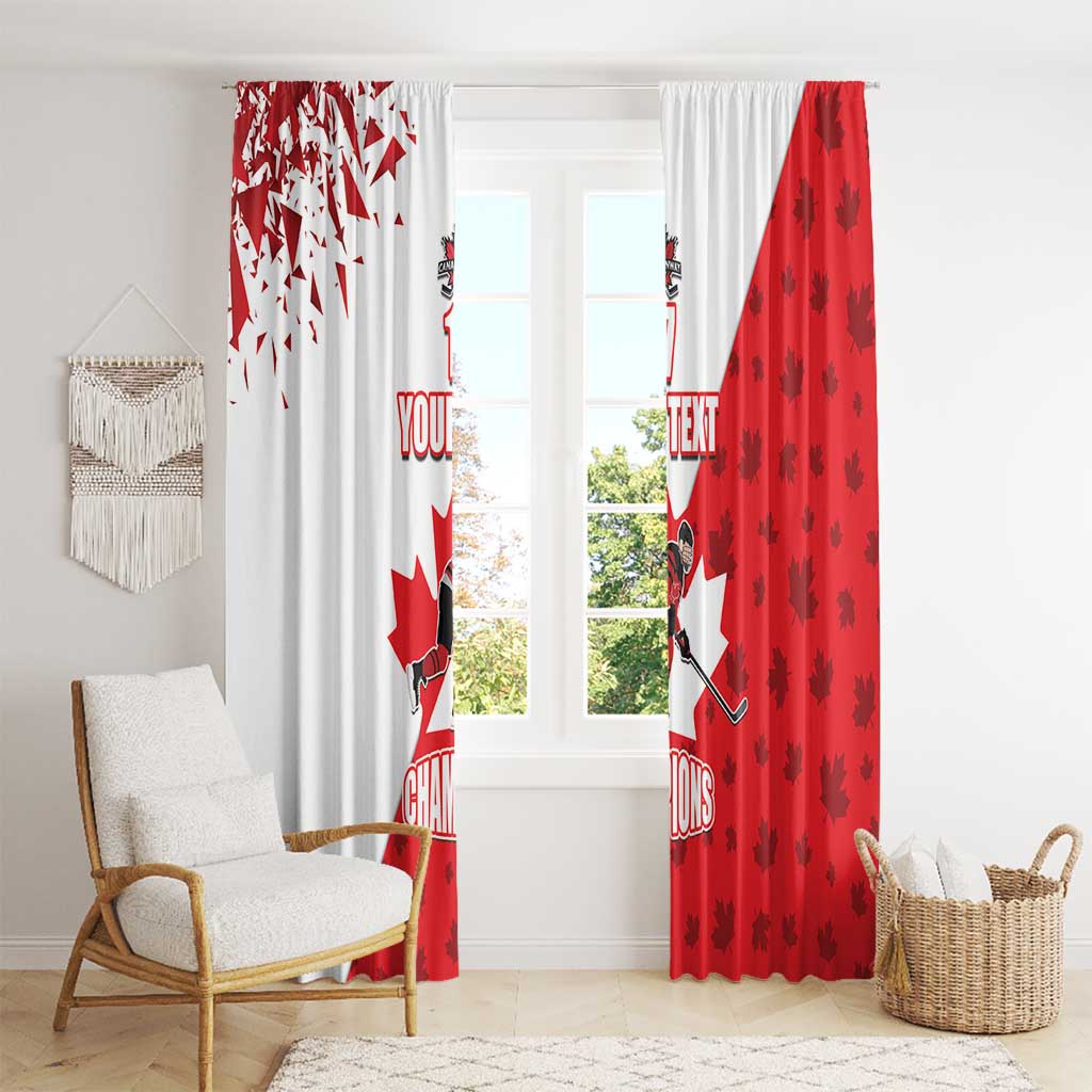 Custom Canada Ice Hockey Champions Forever Window Curtain Sporty Style