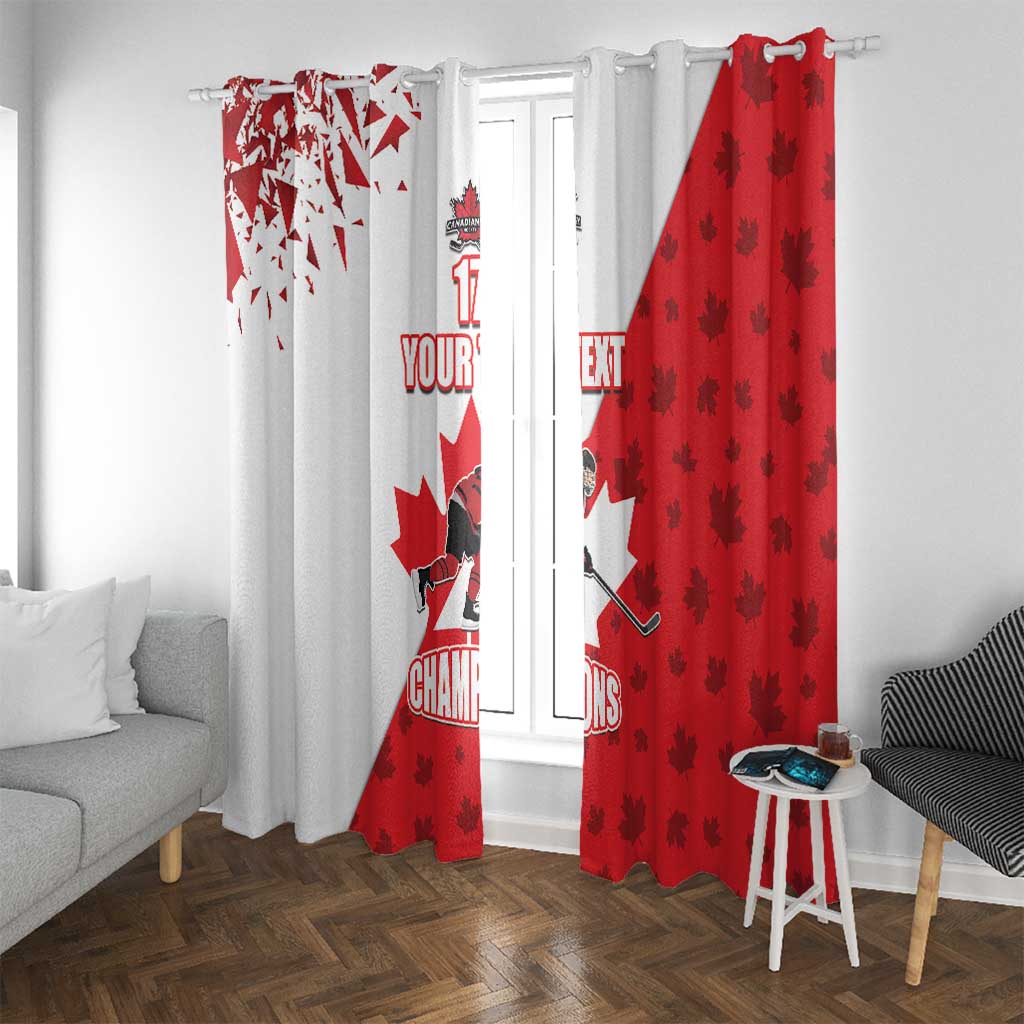 Custom Canada Ice Hockey Champions Forever Window Curtain Sporty Style