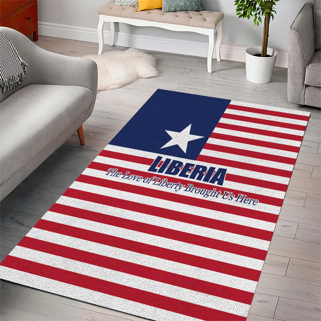 Liberia Flag Style Area Rug The Love of Liberty Brought Us Here