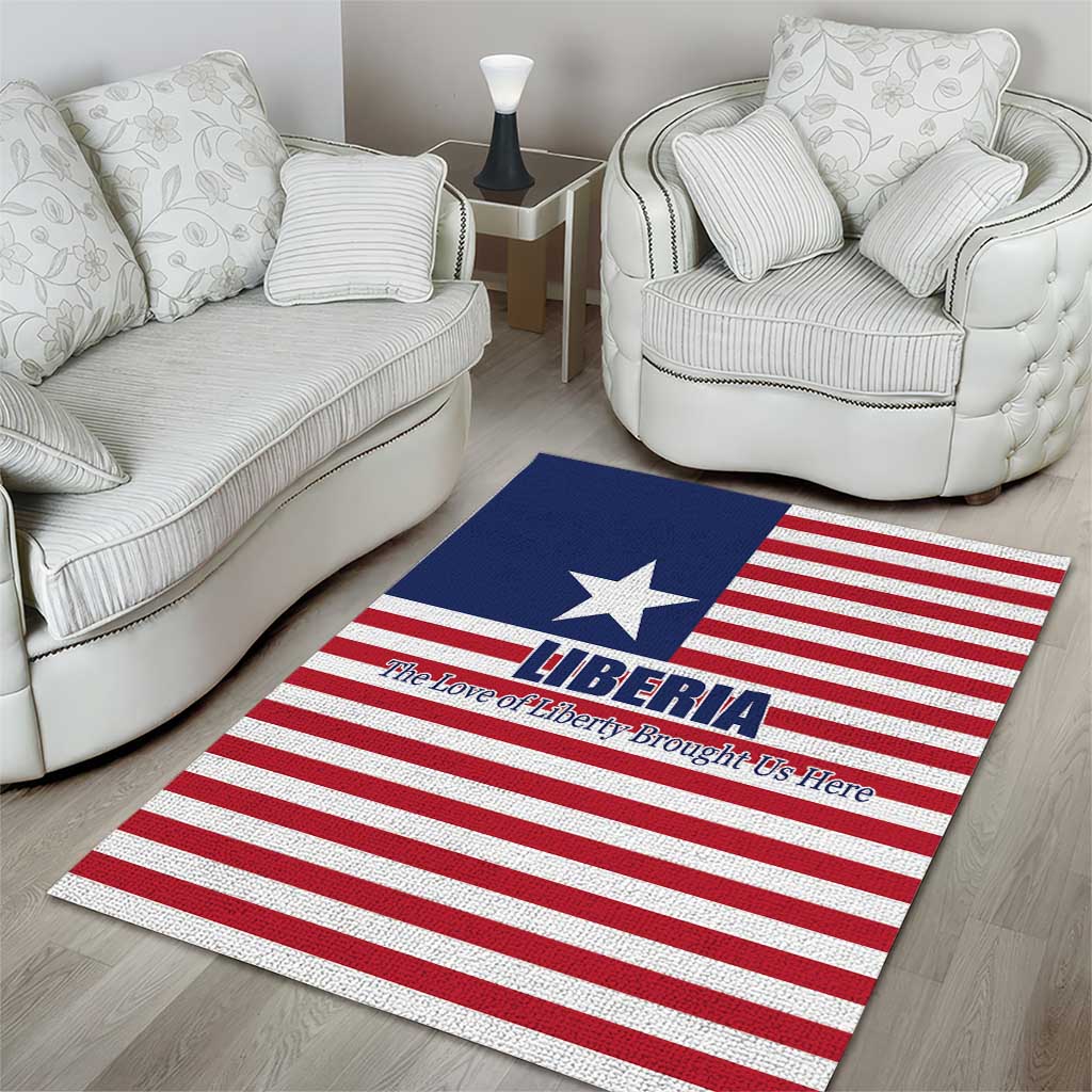 Liberia Flag Style Area Rug The Love of Liberty Brought Us Here