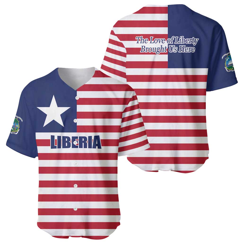 Liberia Flag Style Baseball Jersey The Love of Liberty Brought Us Here