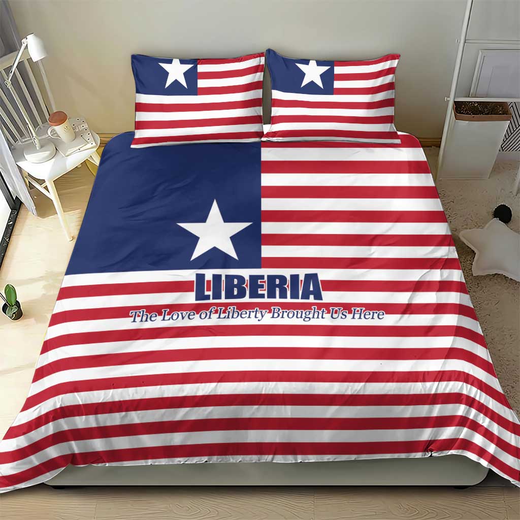 Liberia Flag Style Bedding Set The Love of Liberty Brought Us Here