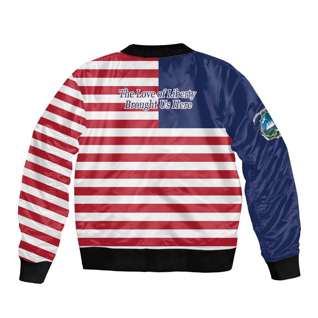 Liberia Flag Style Bomber Jacket The Love of Liberty Brought Us Here
