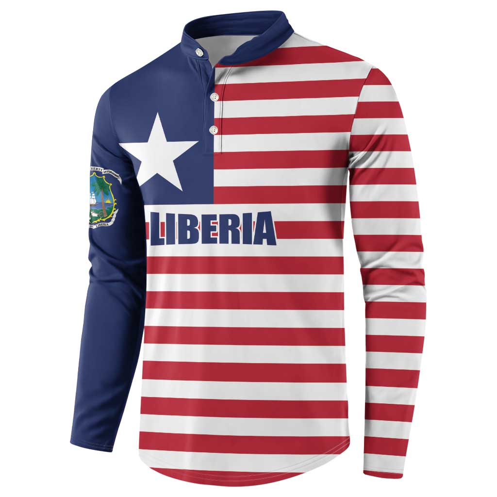 Liberia Flag Style Button Sweatshirt The Love of Liberty Brought Us Here
