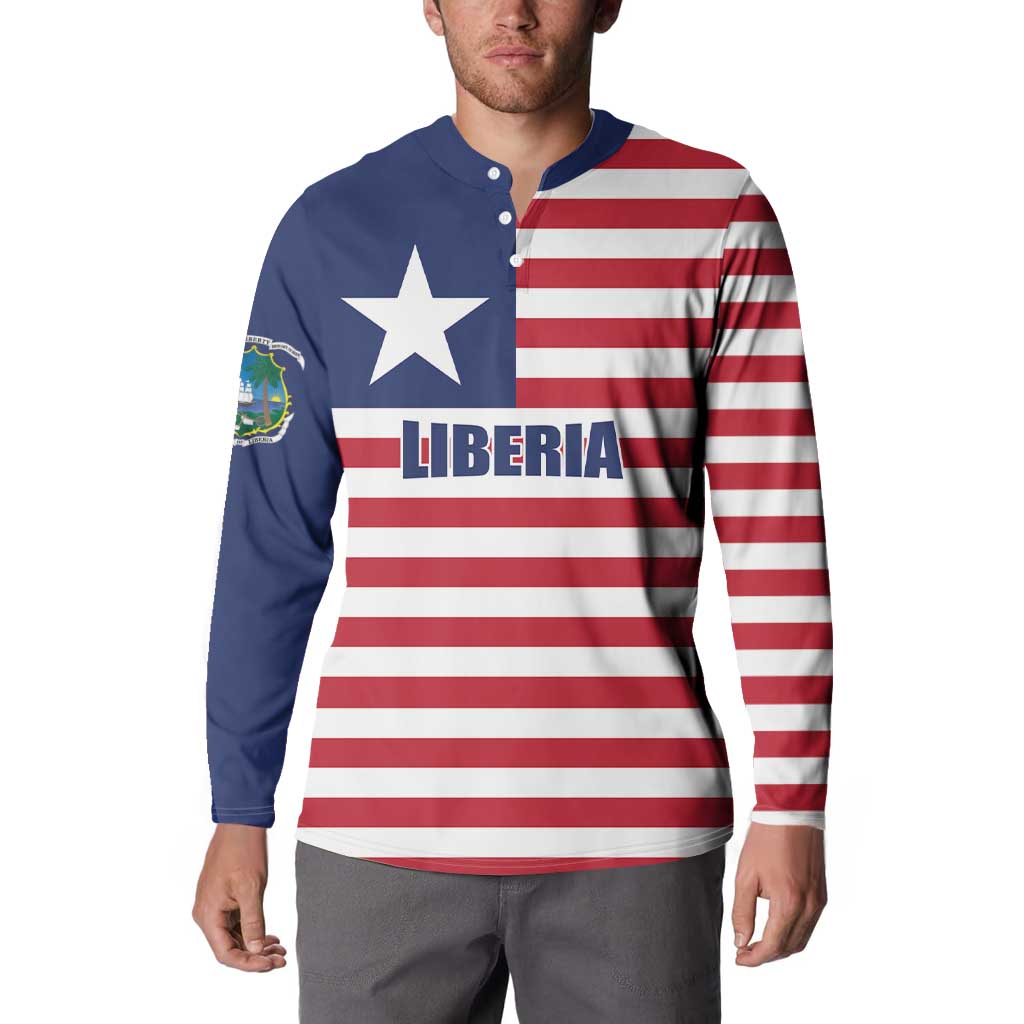 Liberia Flag Style Button Sweatshirt The Love of Liberty Brought Us Here