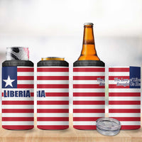 Liberia Flag Style 4 in 1 Can Cooler Tumbler The Love of Liberty Brought Us Here